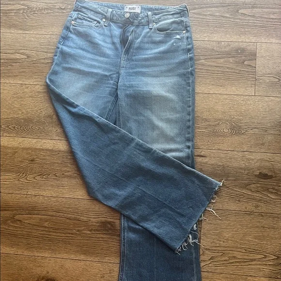 PAIGE Flare & Wide Leg Jeans in Blue Leenah Ankle - Picture 1 of 9